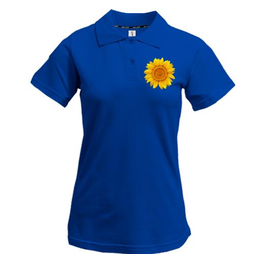 Жіноча футболка-поло з соняшником