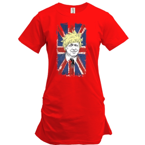 Подовжена футболка з Борисом Джонсоном на британському прапорі
