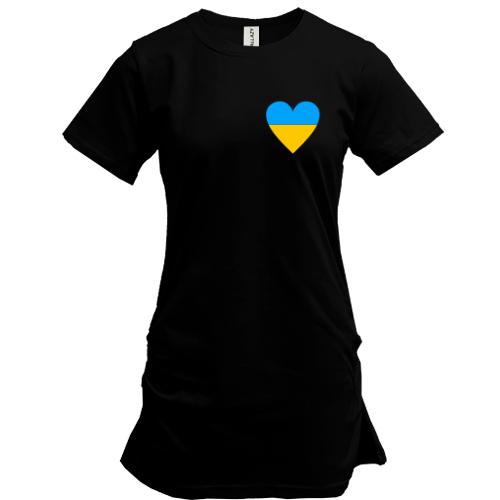 Подовжена футболка з українським серцем