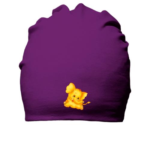 Хлопковая шапка с желтым слонином