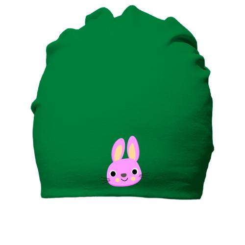 Бавовняна шапка з рожевим зайцем