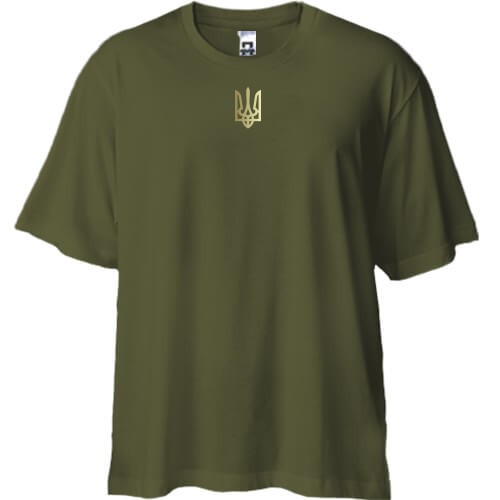 Футболка Oversize с вышитым Тризубом