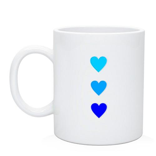 Чашка з блакитними серцями