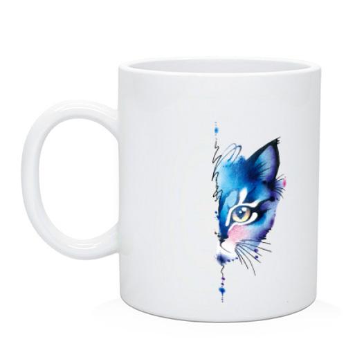 Чашка Виглядаючий акварельний кіт