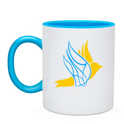 Чашка Голубь с крылом-Тризубом