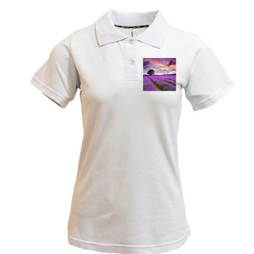Жіноча футболка-поло Лавандове поле