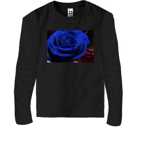 Дитяча футболка з довгим рукавом Темно-синяя роза