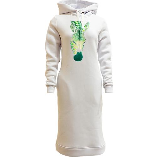 Женская толстовка-платье Зеленый жираф