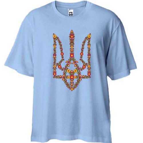 Футболка Oversize с цветочным гербом Украины (2)