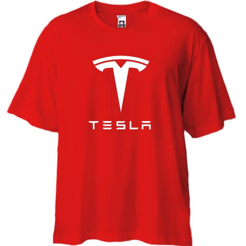 Футболка Oversize с лого Tesla