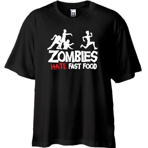Футболка Oversize Zombies hate fast food