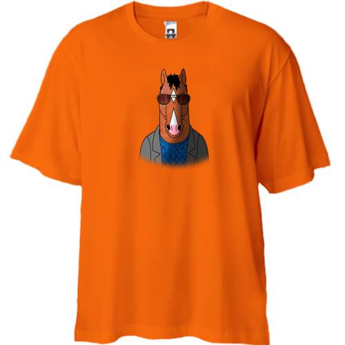 Футболка Oversize с конем Боджеком