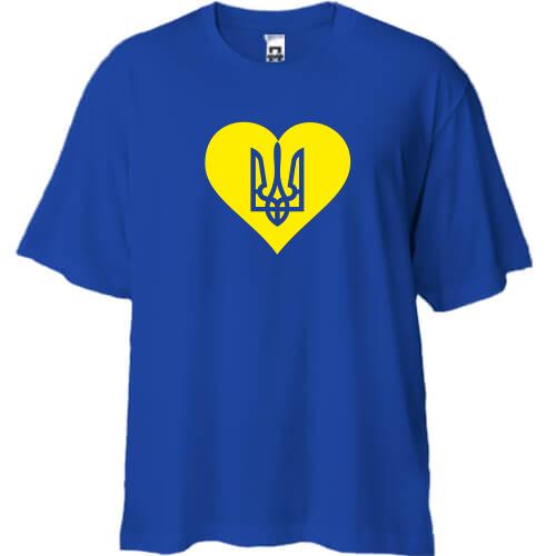 Футболка Oversize с гербом Украины в сердце
