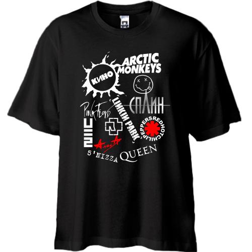 Футболка Oversize з рок групами