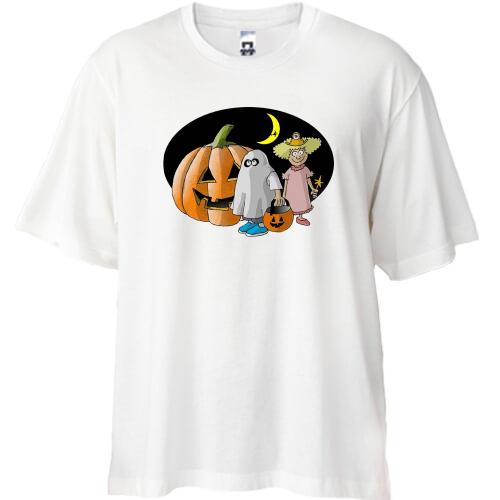 Футболка Oversize  Герои Хеллоуин