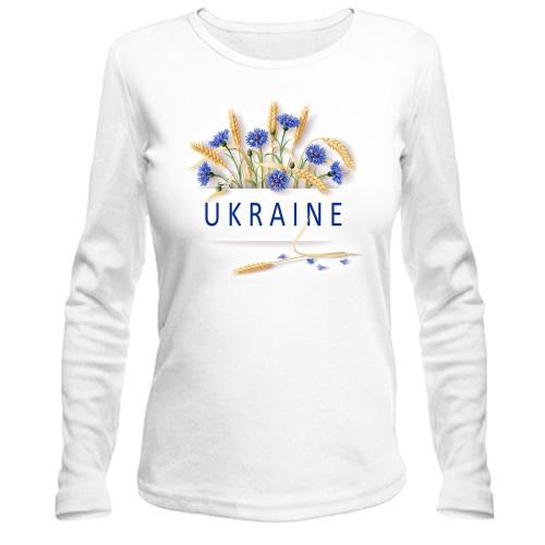 Лонгслив с цветами Ukraine