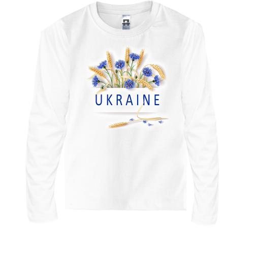 Дитяча футболка з довгим рукавом з квітами Україна