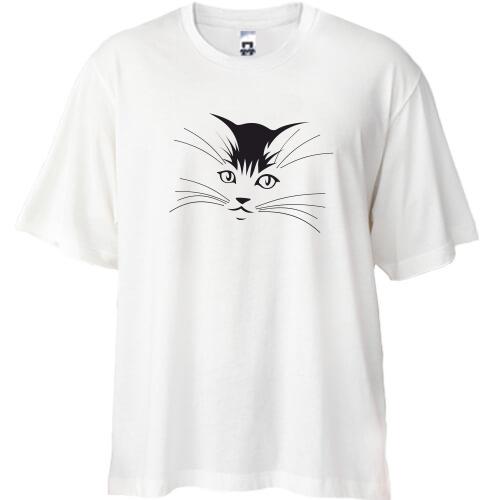 Футболка Oversize с кошкой