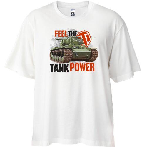 Футболка Oversize WOT - Feel the tank power