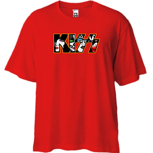 Футболка Oversize KISS лица