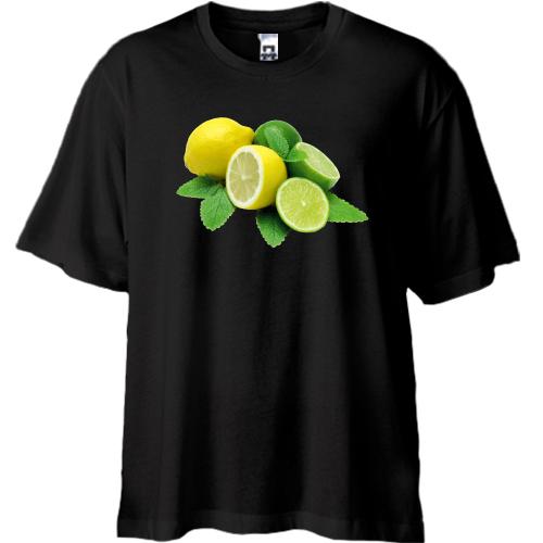 Футболка Oversize з лимонами і лаймом