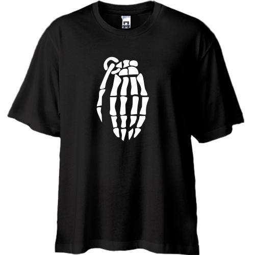 Футболка Oversize граната-скелет