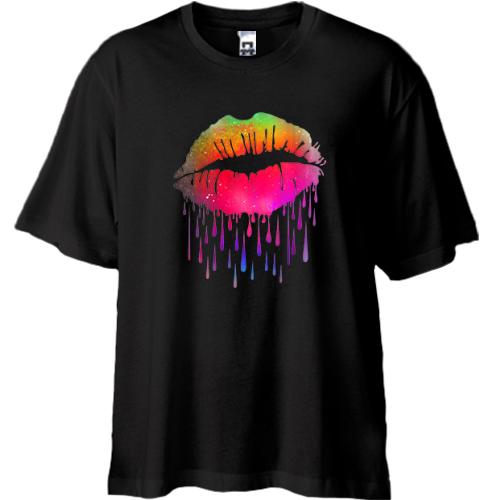 Футболка Oversize с яркими губами