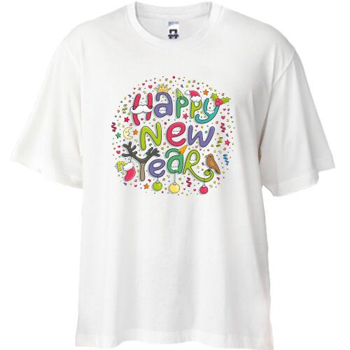 Футболка Oversize Happy New Year (2)