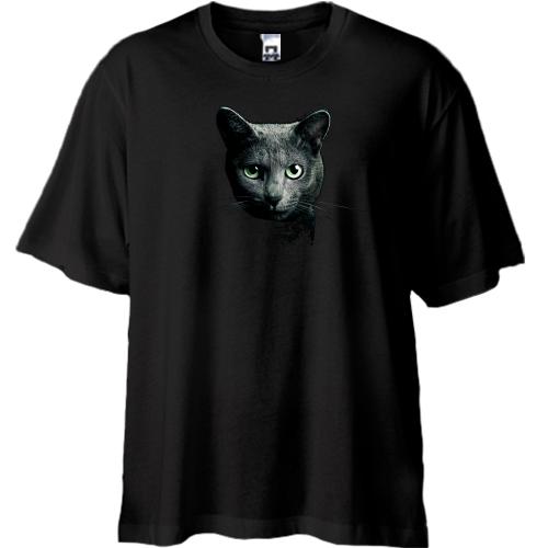 Футболка Oversize с черным котом (2)