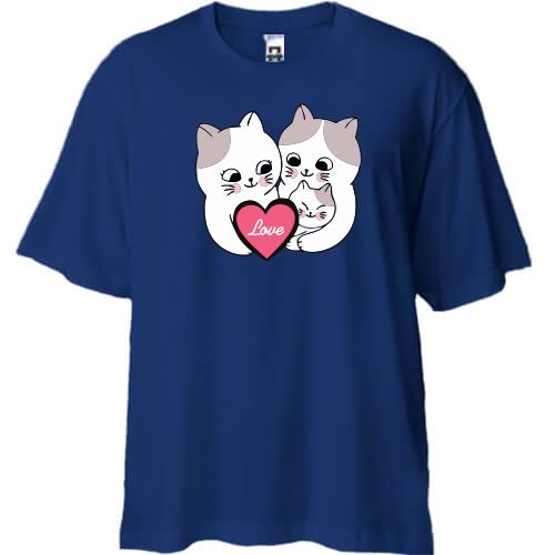 Футболка Oversize Cat Family