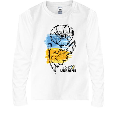 Дитяча футболка з довгим рукавом Love Ukraine (Квітка)