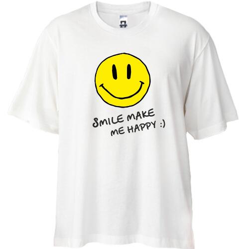 Футболка Oversize Smile Make me happy