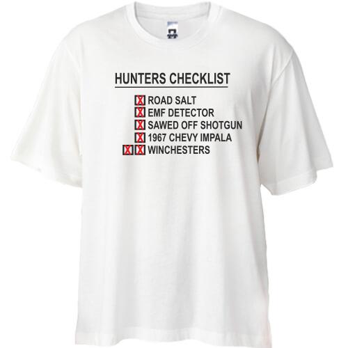 Футболка Oversize  с принтом  Hunters checklist