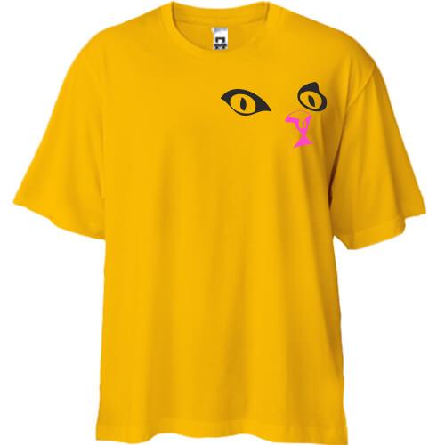 Футболка Oversize кошачья мордашка