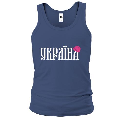 Майка з написом Україна (з рожевою панамою)