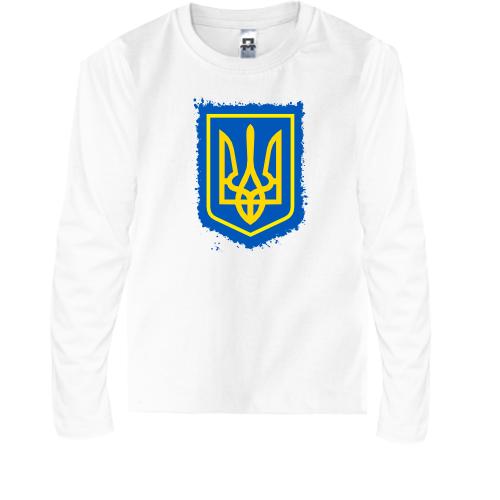 Дитяча футболка з довгим рукавом з гербом України (2) АРТ