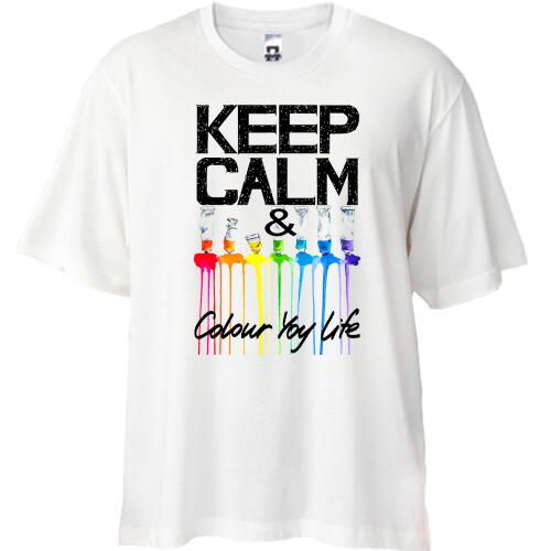 Футболка Oversize Keep calm and colour  your life (2)