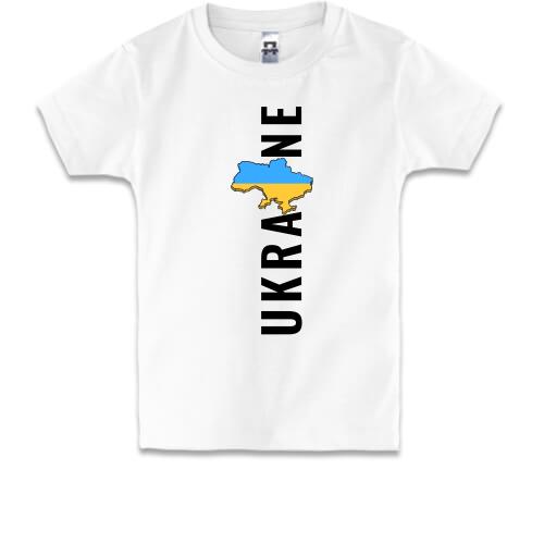 Детская футболка Ukraine (надпись с картой)