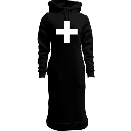 Женская толстовка-платье с крестом - опознавательным знаком ВСУ