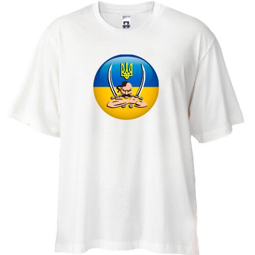 Футболка Oversize с изображением козака с саблями