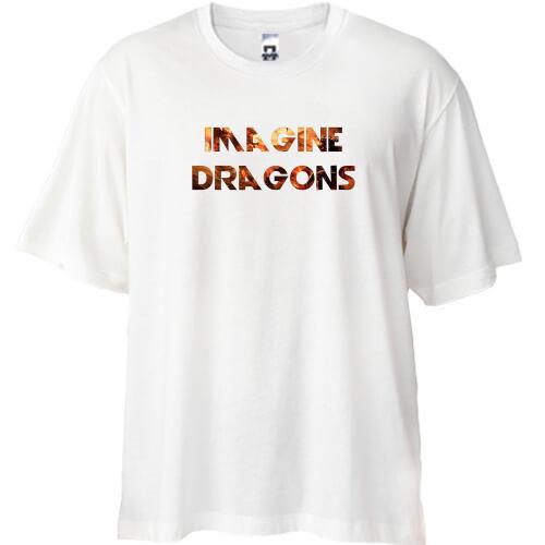 Футболка Oversize Imagine Dragons (вогняний дракон)