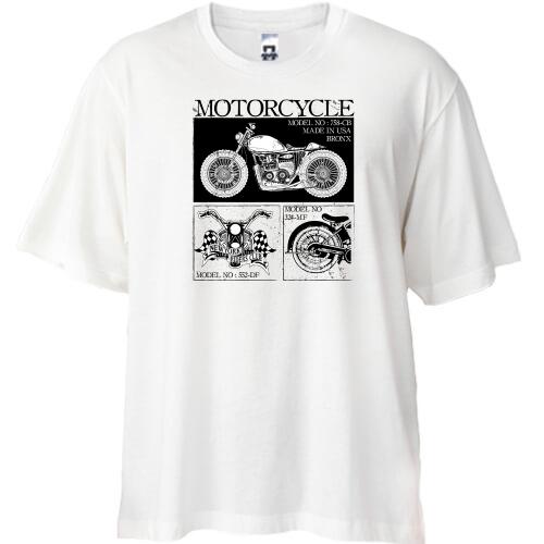 Футболка Oversize Motorcycle Black and White