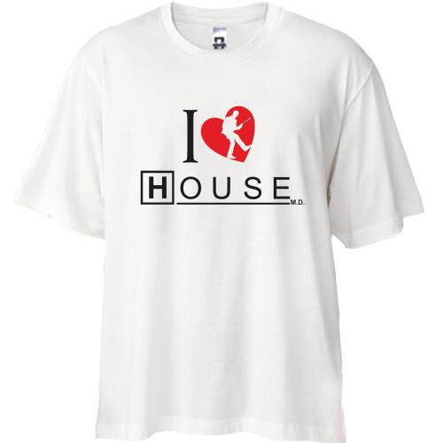 Футболка Oversize I love House
