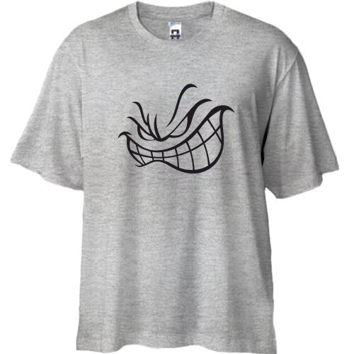 Футболка Oversize зі злим смайлом