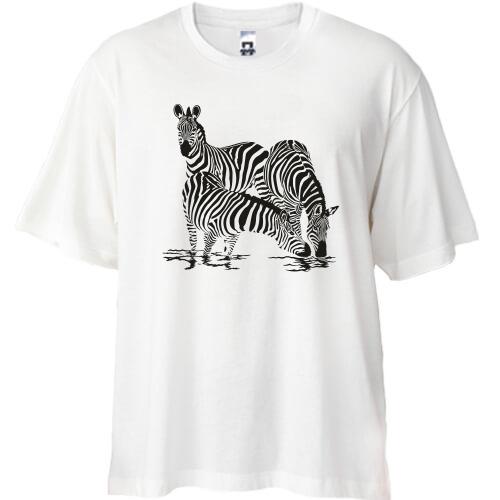 Футболка Oversize із зебрами