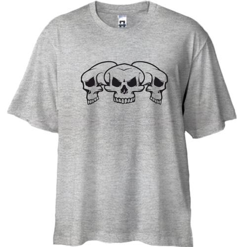Футболка Oversize з трьома черепами