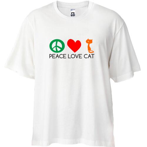 Футболка Oversize peace love cats