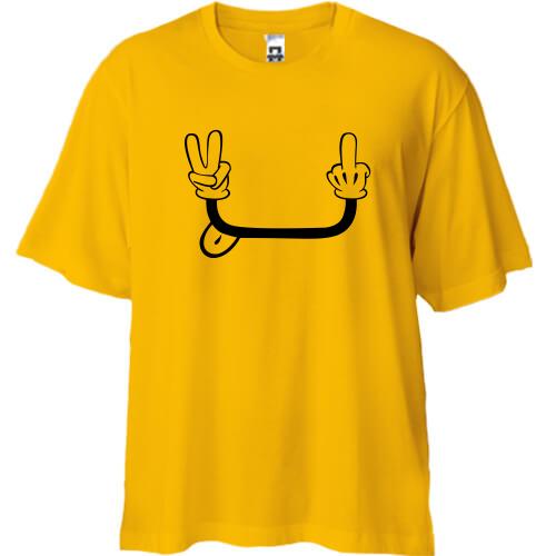 Футболка Oversize з посмішкою з рук