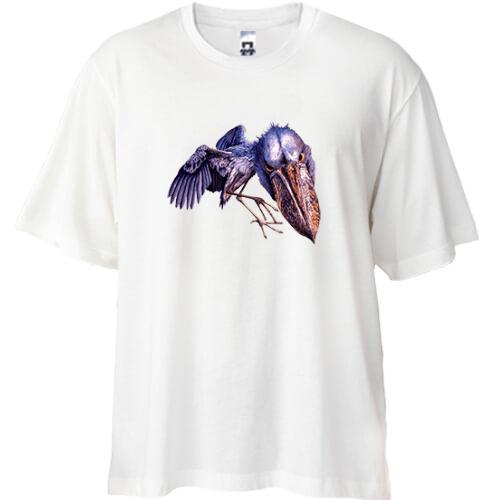 Футболка Oversize з грізним птахом