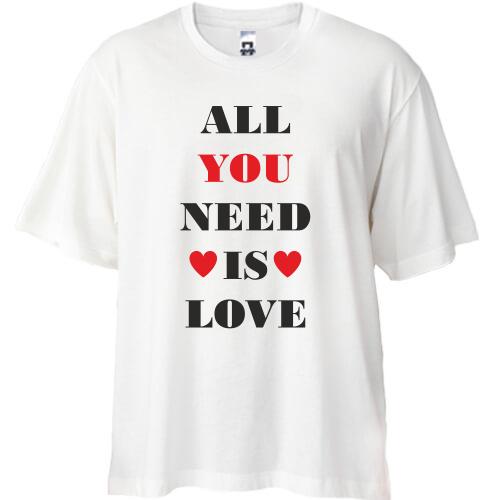 Футболка Oversize All you need is love (2)